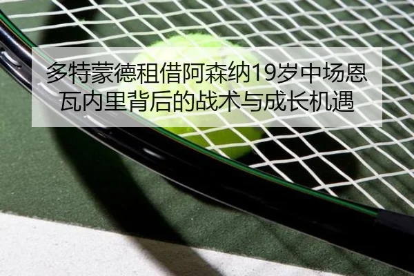 多特蒙德租借阿森纳19岁中场恩瓦内里背后的战术与成长机遇（WukongSports）